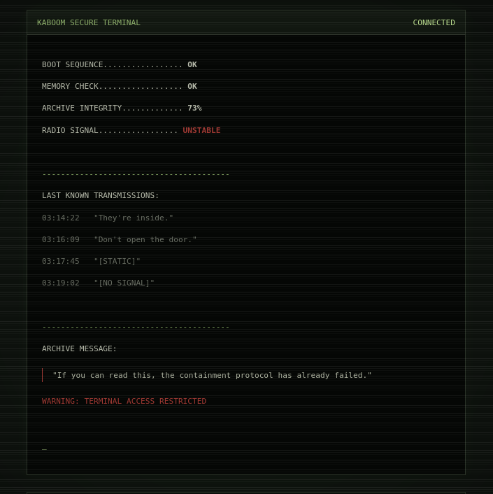 terminal kaboom